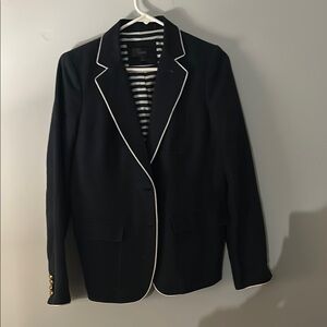 J. Crew Navy Blazer with White Trim